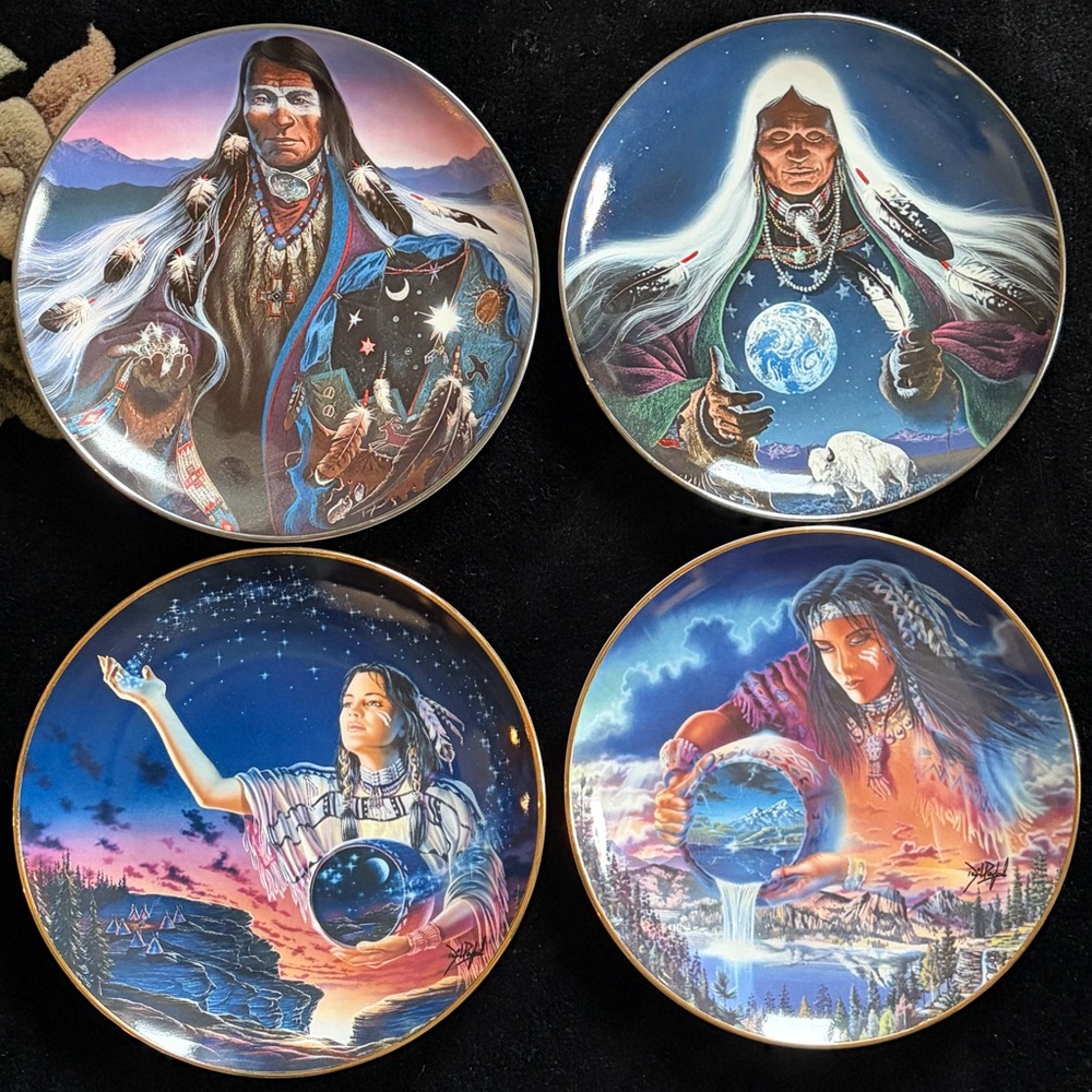 Set 4 Native American plates by Royal Daulton & Franklin Mint by David Penfound